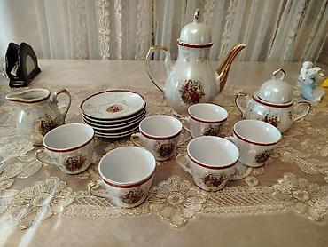 südlük: Çay dəsti, rəng - Qızılı, 6 nəfərlik — 1
