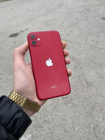 iphone i: IPhone 11, 64 GB, Qırmızı, Face ID