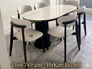 nerj bak: *Masa desti* *stol stul* Masa 100 ×200 +6 ədəd oturacaq 🎨 Rəng seçimi — 1