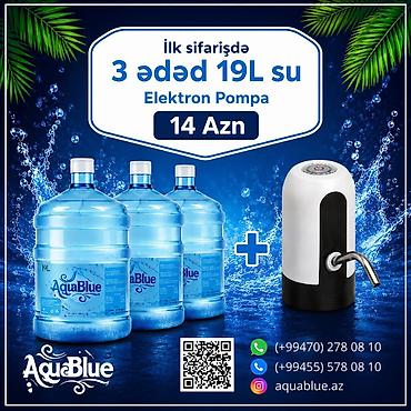 бак для воды: AquaBlue 19L içməli su seti + elektron pompa - İlk sifariş üçün — 1
