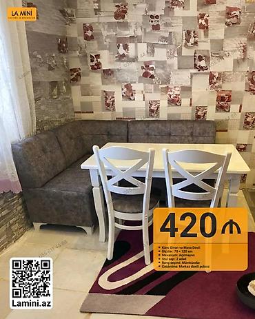 reception masa: Künc divan və masa dəsti - Ölçülər: 70 × 120 sm masa - Mexanizm — 1
