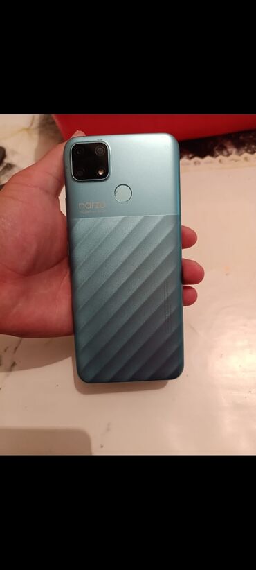 телефон бу бишкек: Realme Narzo 30 5G, Б/у, 64 ГБ, цвет - Голубой, 2 SIM
