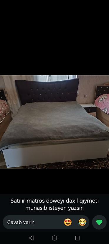 Çarpayı satılır – mat ras üstlük (döşəyi) daxildir. - Ölçü: iki