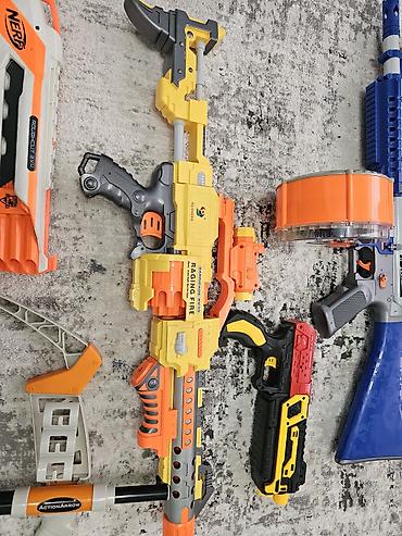 nerf бластер: Набор игрушечных бластеров и лука для стрельбы мягкими снарядами — 3