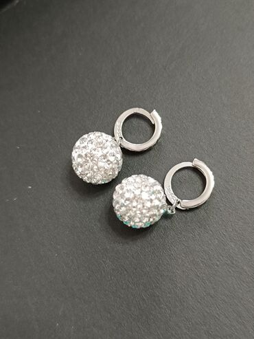 серьги кольцо: Серьги из стерлингового серебра 925 пробы с цирконием. размер