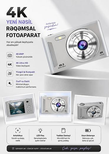 Rəqəmsal foto-video kamera Xüsusiyyətlər: - 4K Ultra HD video