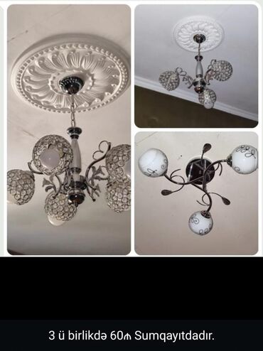 Bağ işıqları: Çılçıraq, 4 lampa, Metal