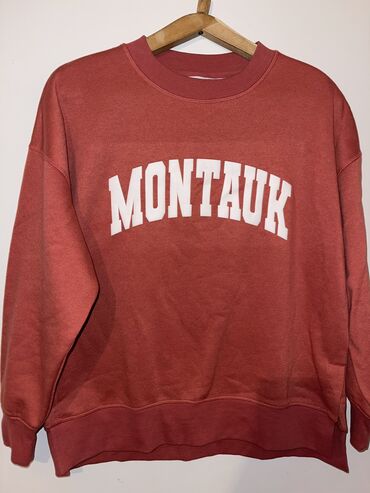 свитер новый: Толстовка, Оверсайз, Удлиненная модель, С надписью, Германия, цвет - Бордовый, XS (EU 34)