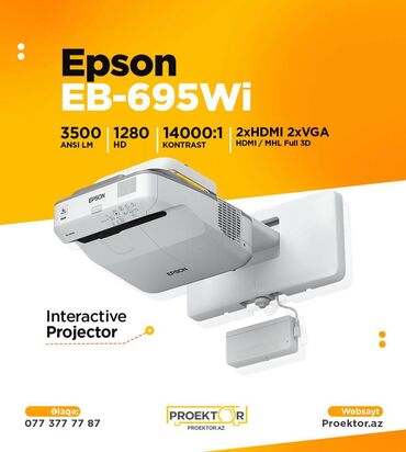 купить проэктор: İşlənmiş Qısa fokuslu Proyektor Epson, Ödənişli çatdırılma