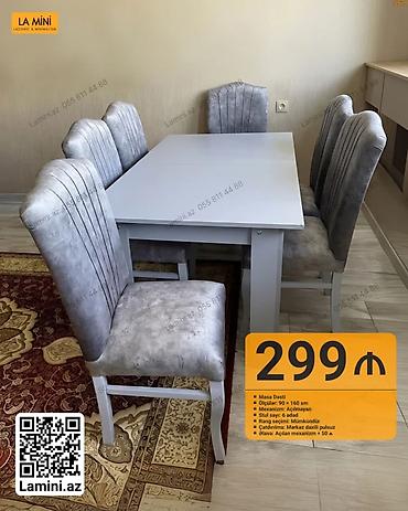 Мебель: Masa dəsti – La Mini - Dəst tərkibi: 1 ədəd masa + 6 ədəd stul - — 1