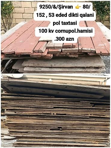 meyve tinglerinin satisi: Şirvan şəhərində taxta materialları paketi. Məlumat: - 53 ədəd dikti — 1