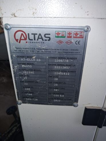 Generatorlar: Altas Jeneratör – səssiz kabinli dizel generator yem üydən və ot üydən — 5