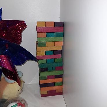 lego china konstruktorları: Rəngli taxta Jenga/blok oyunu, 53 ədəd - Komplekt çoxrəngli taxta — 2
