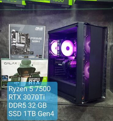 материнские платы socket fm2socket fm2: Компьютер, ОЭТ 32 ГБ, Оюндар үчүн, AMD Ryzen 5, NVIDIA GeForce RTX 3070 TI, HDD + SSD