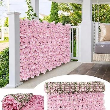 Baštenska dekoracija: Dekorativna ograda od veštačkog cveća 3x1m ? Ulepšajte svoju terasu — 1