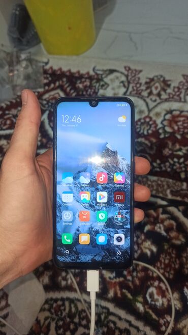 студийные микрофоны: Redmi, Redmi Note 7, Колдонулган, 64 ГБ, түсү - Көк, 2 SIM