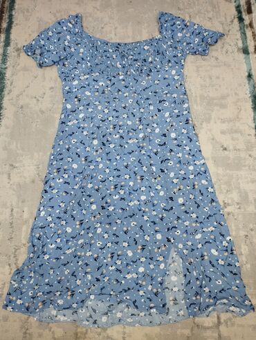 штапельный узбекские платья из штапеля: Повседневное платье, Лето, Средняя модель, 2XL (EU 44), 3XL (EU 46)