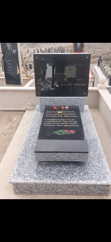 Başqa xidmətlər: Qəbiristan daşlarının hazırlanması köhnə daşların təmiri işlərinin — 13