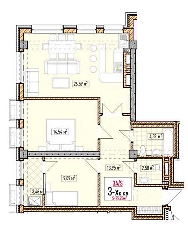 Квартиры: 🔥 3-комнатная квартира 75 м² в ЖК New York City | Асанбай 📍 Асанбай — 3