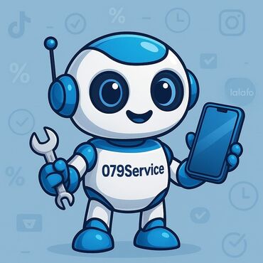ремонт мебель кухня: Bu şəkildə göstərilən robot, 079Service loqosu ilə təchiz edilmiş