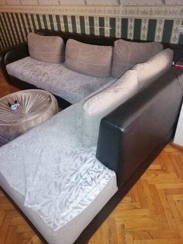 islenmis divan: Угловой диван, Б/у, Нераскладной, С подъемным механизмом, Ткань, Нет доставки