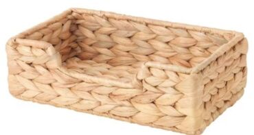 qab qaşıq: Təbii lifdən toxunmuş saxlama səbəti, Material: su sümbülü,qalın