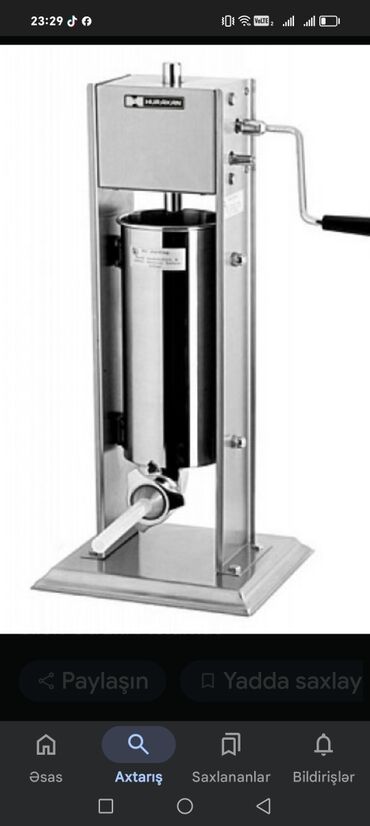 Kolbasa, sosiska aparatları: Kolbasa hazirlanmasi üçün şpris — 2