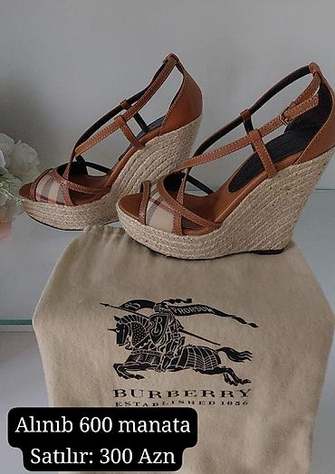 Basanoşka və səndəllər: Burberry, Ölçü: 37, rəng - Qəhvəyi, Yeni — 2