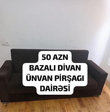 Divanlar: Bazalı divan – qara rəngdə, klassik düz xətli model. - Geniş oturacaq — 1