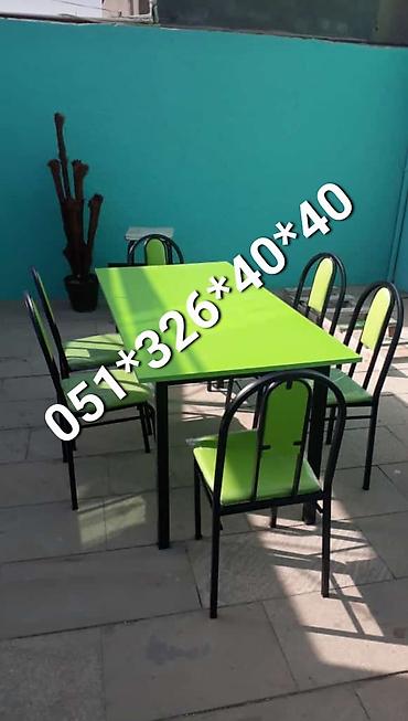 restoran stolları: Mətbəx üçün, Yeni, Açılmayan, Kvadrat masa, 4 stul — 10