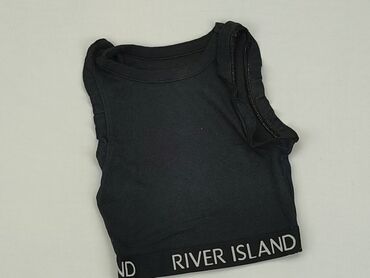 crop top czarny z długim rękawem: Top, River Island, 5-6 lat, 110-116 cm, stan - Dobry