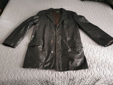 orsay kožne jakne: Leather jacket Genuine leather, XL (EU 54), Benetton, color - Brown