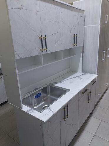 Кухонные гарнитуры: Кухонный гарнитур, Новый, цвет - Белый, ДСП, Бесплатная доставка, Платная доставка at lalafo.kg — 18 Кухонные гарнитуры: Кухонный гарнитур, Новый, цвет - Белый, ДСП, Бесплатная доставка, Платная доставка — 18