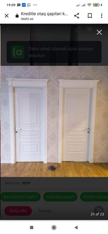 Otaq qapıları: Yeni Otaq qapısı Zamok və çərçivə ilə, Ödənişli quraşdırma, Rayonlara çatdırılma, Pulsuz çatdırılma — 13