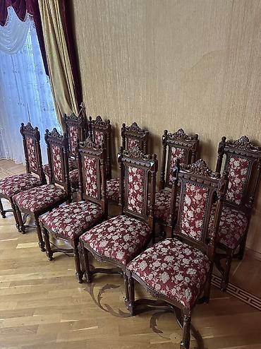 ruminya mebelleri: Qonaq otağı üçün, İşlənmiş, Qatlanmayan, rəng - Bordo Stul — 2