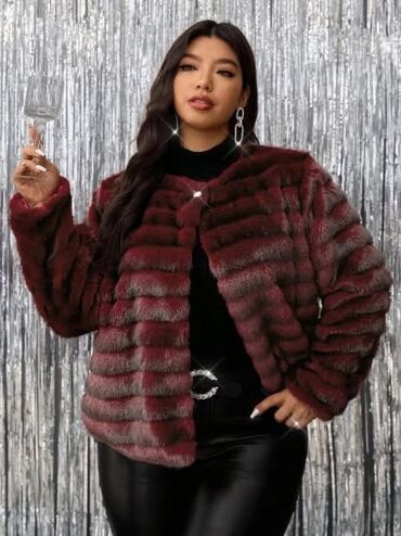 Krzneni kaputi: Veštačko krzno, bоја - Bordo — 8