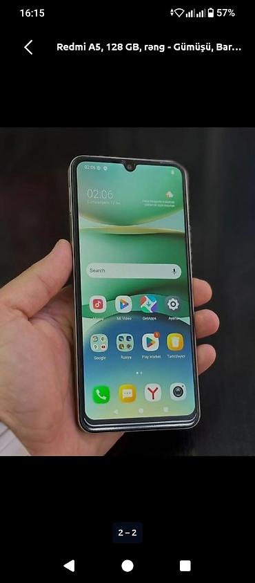 pubg populerlik satis: Redmi A5, 128 GB, rəng - Gümüşü, Barmaq izi — 1