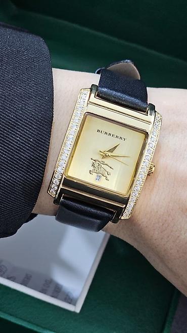 3d saat: Burberry qadın saatı – zərif kvadrat korpus və daşlı bezel Rolex — 9