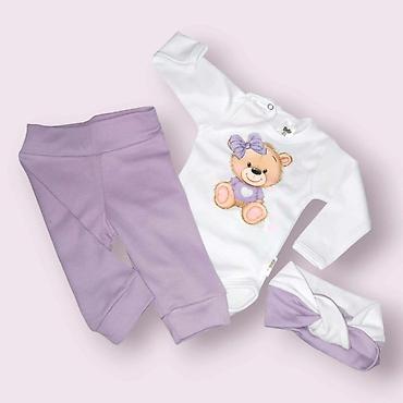 Kompleti: 3 dekni kompletic Vel 56-62 dvobroj do 3 meseci 68 do 5 meseci 74 do 9 — 15