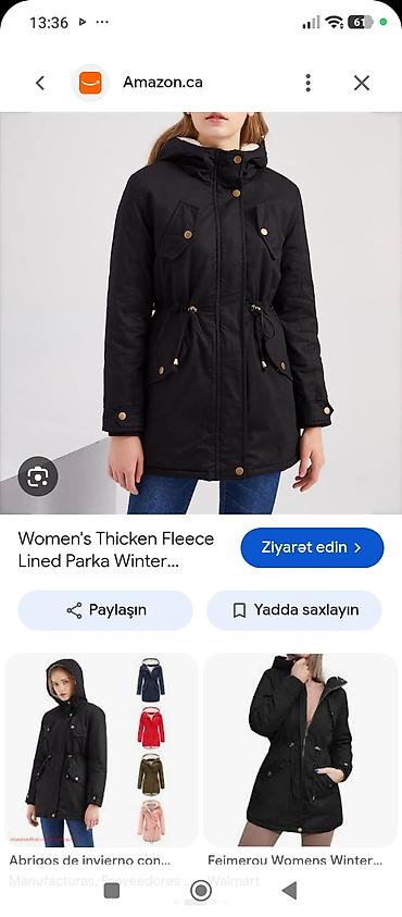 qara cins: Qadınlar üçün qışlıq kapüşonlu gödəkçə - Model: Uzun kəsimli parka — 2