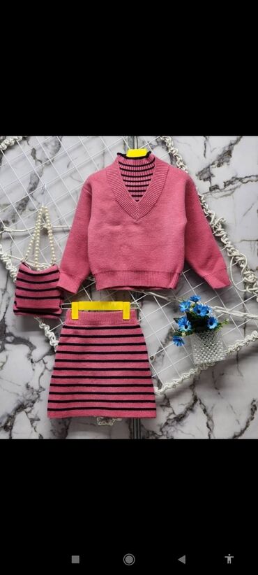 кофта юбка: Комплект, цвет - Розовый, Новый
