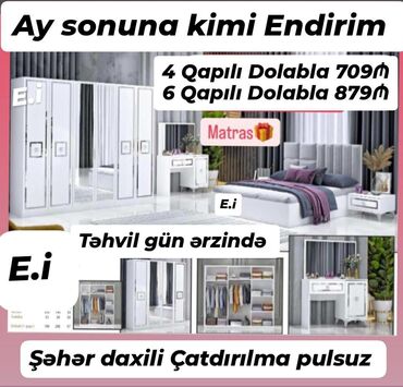 Çarpayılar: İkinəfərlik çarpayı, Dolab, Termo, 2 tumba, Yeni