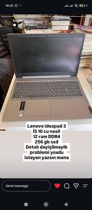 redmı not 13: Lenovo IdeaPad 3 noutbuk - Prosessor: Intel Core i5, 10-cu nəsil - — 1