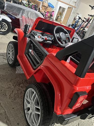 детская машинка: Uşaq üçün elektrikli avtomobil – off-road tərzində, qırmızı rəng — 4