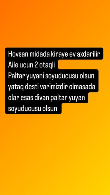 yasamal mida kirayə evlər: Tecili aile ucun ev axdarilir hovsan midada 2 otaqli yataq desti