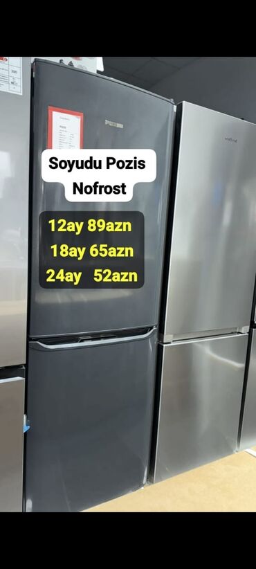 kreditle soyuducular: Yeni 2 qapılı Bosch Soyuducu Satılır, rəng - Boz, Kredit var