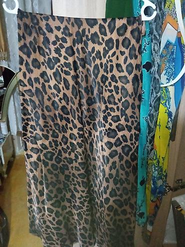 Leopard naxışlı yubka - Model: düz/boru kəsimli uzun yubka - Print
