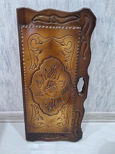 sufre dekoru: Taxta oyma naxışlı servis/tray - Material: tam ağac - Rəng: qəhvəyi — 2