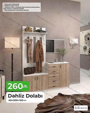 Dəhliz dolabı – 40×200×160 sm - Funksional dəst: asılqan paneli