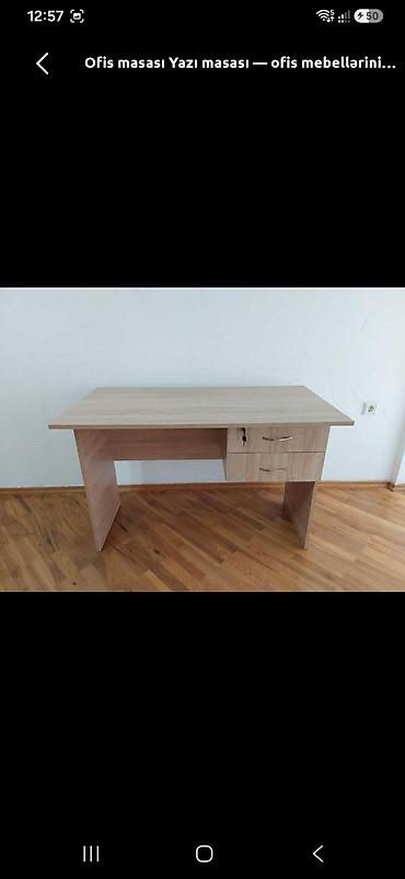 tek stol: Ofis/taxta yazı masaları - Material: MDF-laminat (ağac teksturalı) — 1